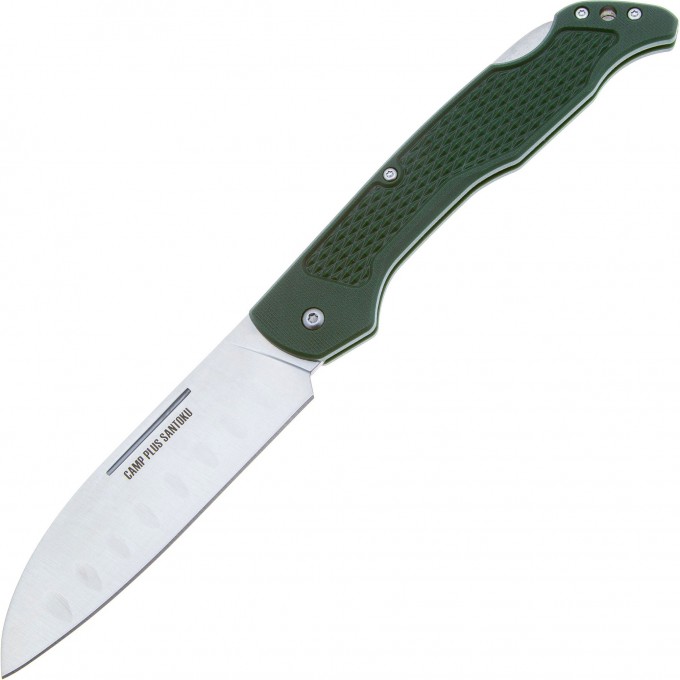 Нож складной ONTARIO CAMP PLUS SANTOKU зеленая нейоновая рукоять ON_4305