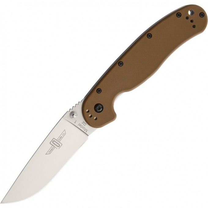 Нож складной ONTARIO RAT 1 коричневая нейлоновая рукоять, клинок D2 ON_8867CB